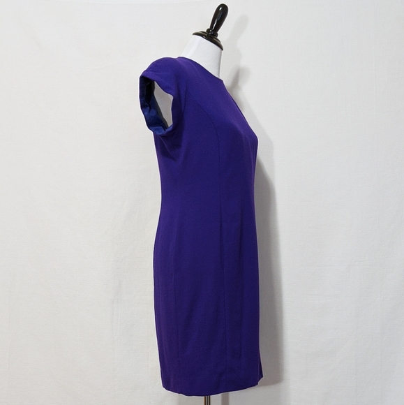 Vintage 90s Jones New York Violet Sheath Dress 12P - Picture 3 of 7